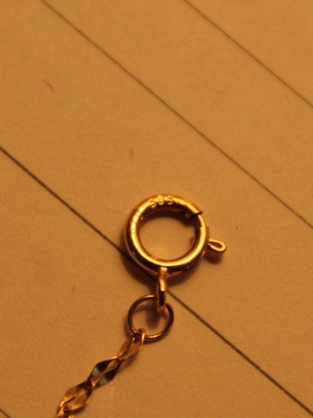 14k gold mirror-chain bracelet 6.25 inches - Picture 5 of 6